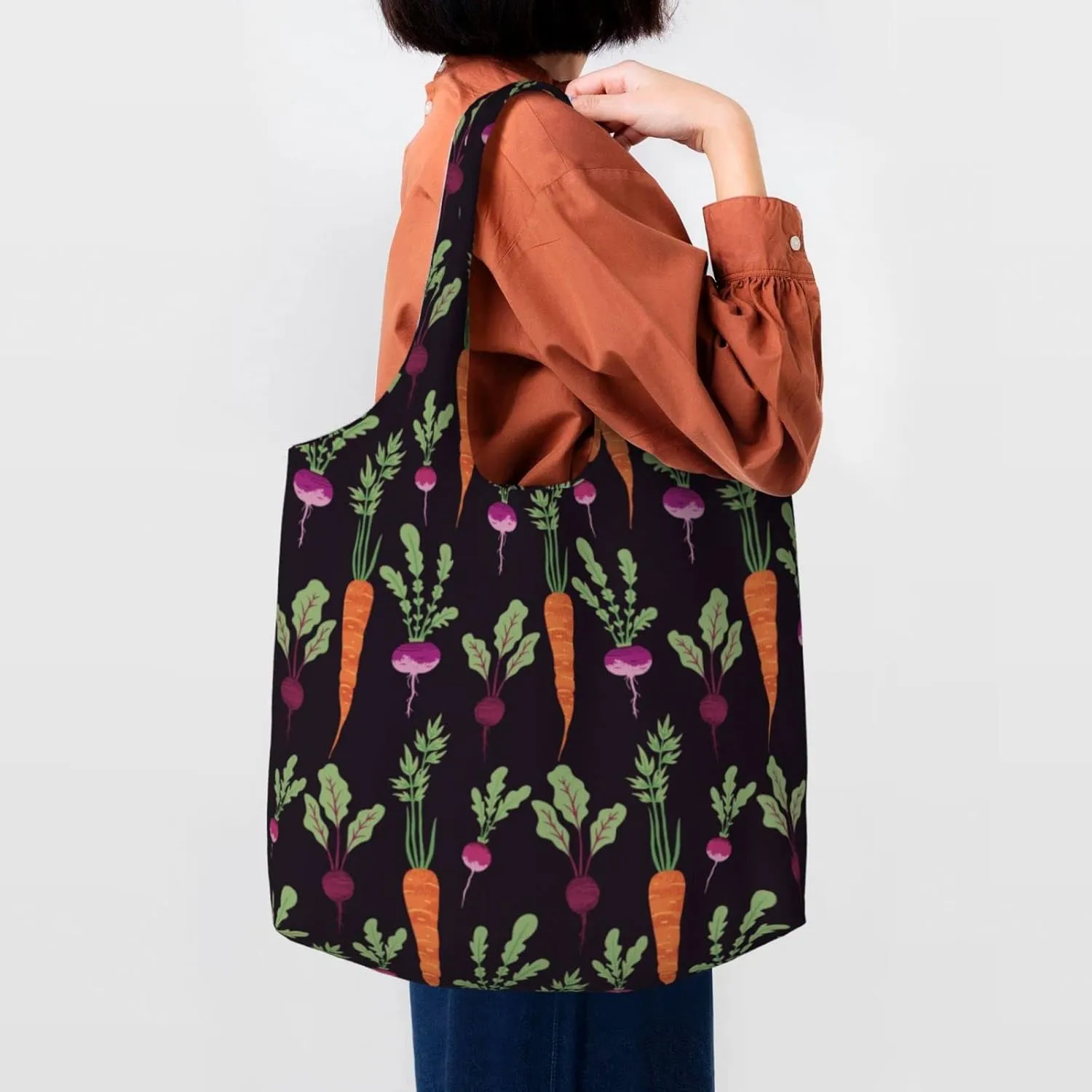 WOAIDY Reusable Grocery Bags for Kitchen, Foldable Durable Shopping Totes with 50lbs Capacity, Large Tote Bags with Handles