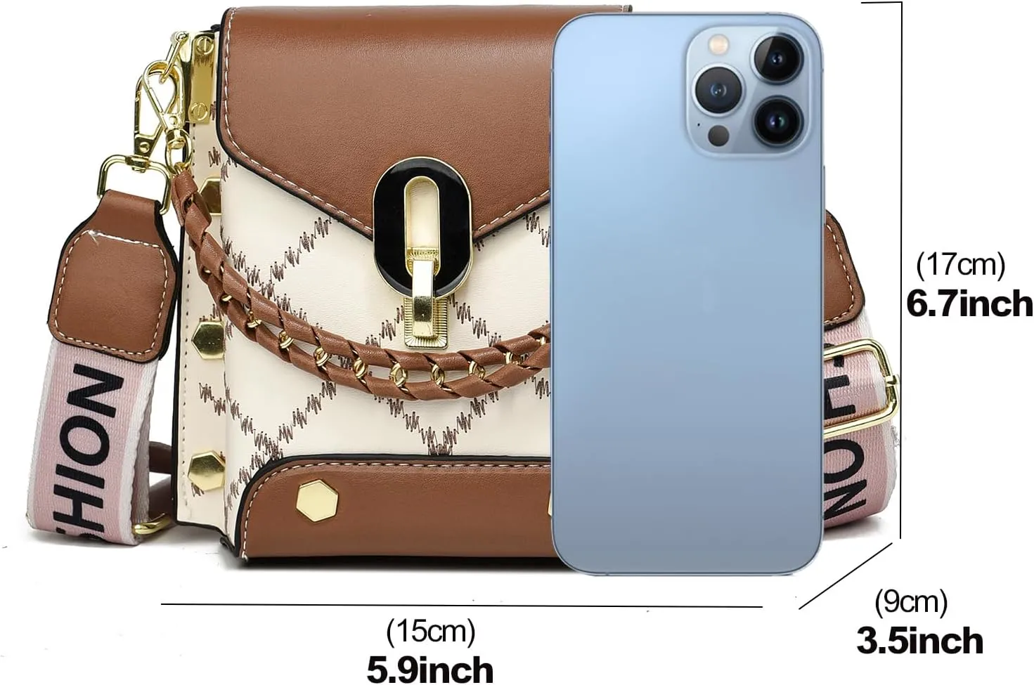 Xiaoyu Small Crossbody Bags for Women Fashion Cell Phone Purse Shoulder Handbags with Wide Strap