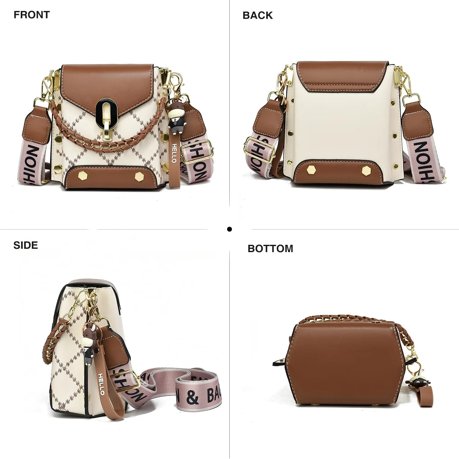 Xiaoyu Small Crossbody Bags for Women Fashion Cell Phone Purse Shoulder Handbags with Wide Strap